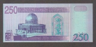 250 DINARS SADDAM HUSSEIN IRAQ IRAQI CURRENCY MONEY NOTE UNC BANKNOTE BILL CASH 2