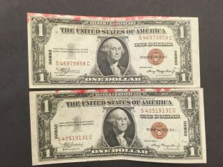 Usa (2 Notes) 1 Dollar 1935 - Hawaii