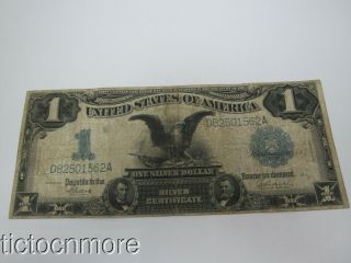Us 1899 $1 Dollar Black Eagle Silver Certificate Large Size Note Serial D8250156