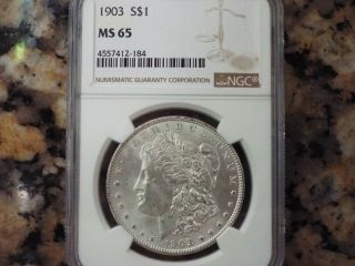 $290 Value 1903 - P Morgan Silver Dollar,  Ngc Ms - 65