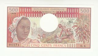 Gabon 500 Francs 1978 Unc P2b @