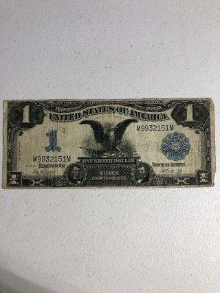 1899 $1.  00 Black Eagle Silver Certificate 1 Dollar Bill Us Note American Money