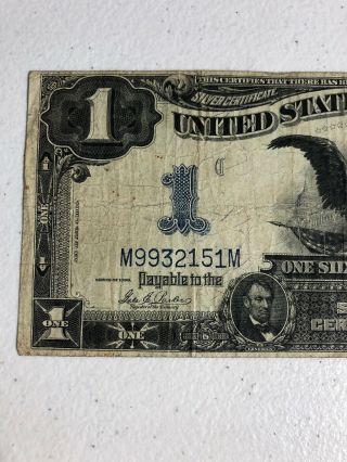 1899 $1.  00 Black Eagle Silver Certificate 1 Dollar Bill US Note American Money 2