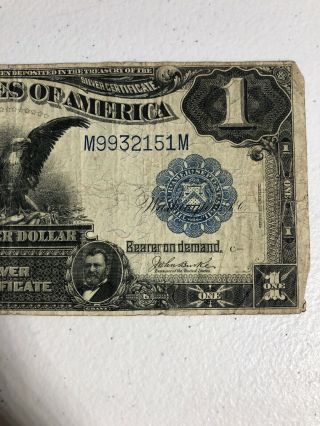 1899 $1.  00 Black Eagle Silver Certificate 1 Dollar Bill US Note American Money 4