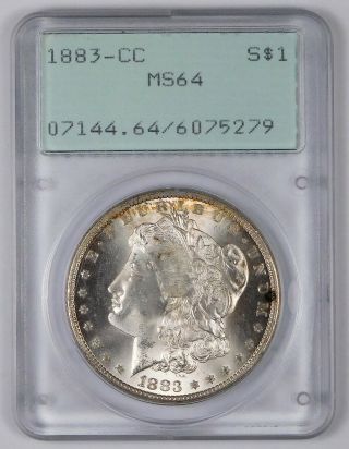 1883 - Cc Morgan Silver Dollar - Pcgs Ms 64 - Old Green Holder