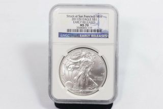 2011 (s) American Silver Eagle Ngc Ms70 Early Release (njl016711)