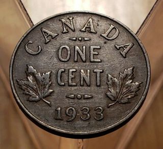 Canada 1 Cent 1933 George V Canadian Penny Copper Coin Small Cent 2