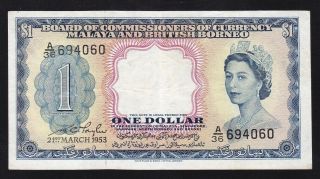 Malaya And British Borneo - - - - 1 Dollar 1953 - - - - - Vf - - - - -