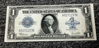 1923 $1 Blue " Large Size " Silver Certificate " Horseblanket " S/n A8271277b