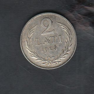 1926 Latvia Silver 2 Lati