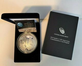 2019 Apollo 11 50th Anniversary 5 Oz.  Silver Proof Coin With Ogp And