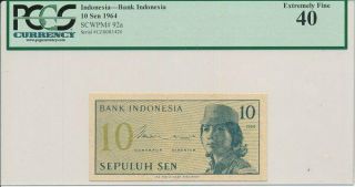 Bank Indonesia Indonesia 10 Sen 1964 Pcgs 40