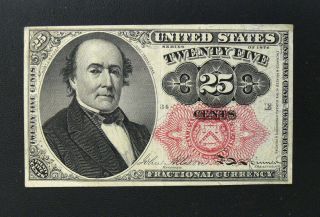 Series Of 1874 - Fifth Issue - Xf 25c Twenty Five Cents Fractional Currency