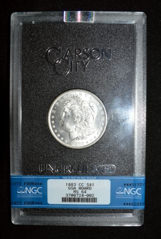 1883 Cc Ngc Ms64 Gsa Hoard Uncirculated Carson City Morgan Silver Dollar $1