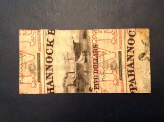 - 1862 City of Richmond,  Virginia 60 Cents Confederate Note - Scarce Overprint 2