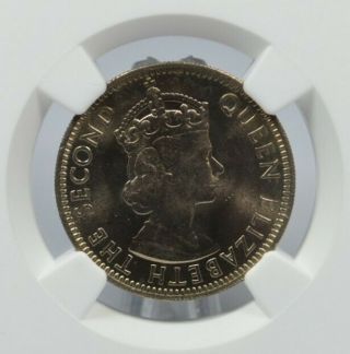 1955 Cyprus 50 Mils,  Elizabeth Ii,  Ngc Ms65,  Gem Unc