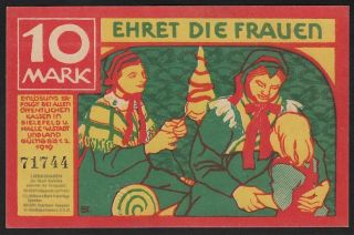 1918 10 Mark Germany Bielefeld Vintage Emergency Wwi Money Banknote Currency Unc