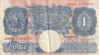 Great Britain 1 Pound Banknote Nd (1940 - 8) P.  367a Very Good