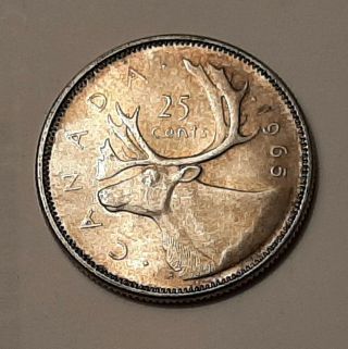 1965 Canada 25 Cents Coin (80 Silver) - Queen Elizabeth Ii " Grade "