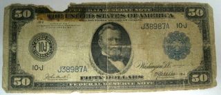 1914 $50 Frn Kansas City Missouri Burke - Mcadoo