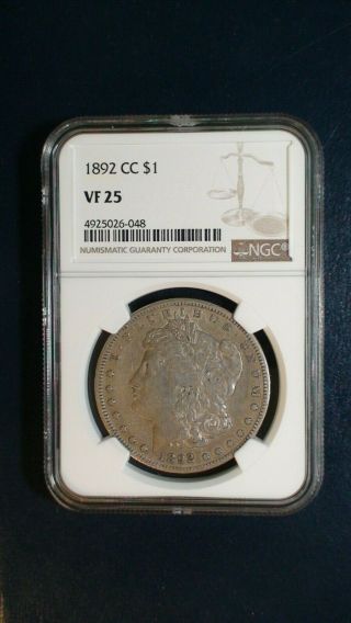 1892 Cc Morgan Silver Dollar Ngc Vf25 Carson City $1 Coin Priced To Sell Now