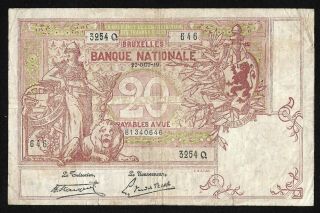 20 Francs From Belgium 1919 M1