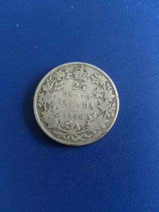 1920 Canadian Silver Quarter (25c),