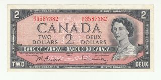 Canada 2 Dollars 1954 Circ.  P76b Qeii @