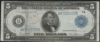 1914 $5 Large Federal Reserve Note S/h After 1st Item