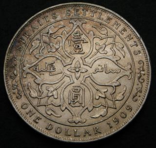 Straits Settlements (british) 1 Dollar 1908 - Silver - Edward Vii.  - 2124