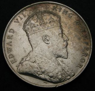STRAITS SETTLEMENTS (British) 1 Dollar 1908 - Silver - Edward VII.  - 2124 2