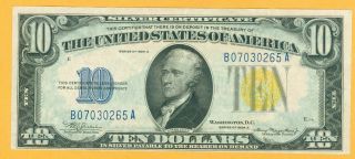 1934 A $10 Ten Dollar Us Silver Certificate North Africa Note Fr 2309