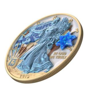 Usa 2019 $1 Silver Eagle Jewish Holidays Bar Mitzvah 1 Oz Silver Coin