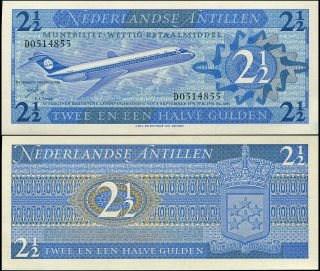 Netherlands Antilles Banknote 2 1/2 Gulden - P.  21a 08.  09.  1970 Unc