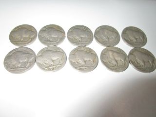 American History 10 Buffalo Indian Head Nickels 5 Cent Us Coin