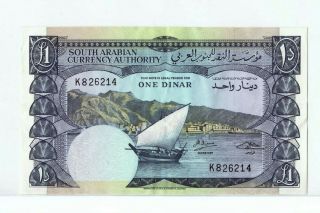 Yemen 1 Dinar South Arabian Currency Authority 1965 Vf,