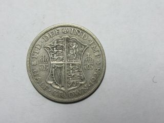 Old Great Britain Silver Coin - 1928 Half Crown Halfcrown - Spots,  Rim Dings