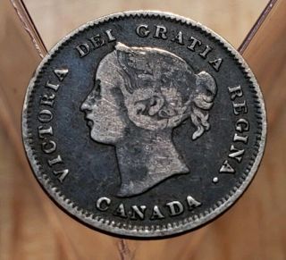 1897 Canada Queen Victoria 5 Cents Silver Coin