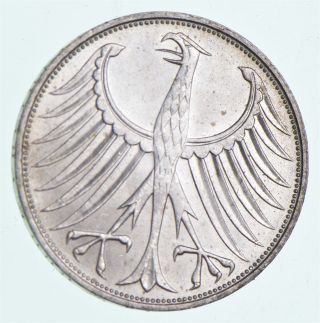 World Coin - 1971 Germany 5 Deutsche Mark - World Silver Coin - 11.  3g 926