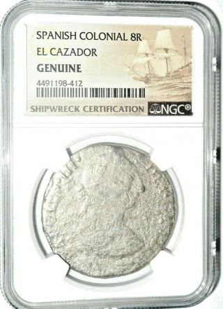 1783 Mo Ff Mexico 8 Reales El Cazador 8r Shipwreck Coin,  Ngc Certified,  Very Good