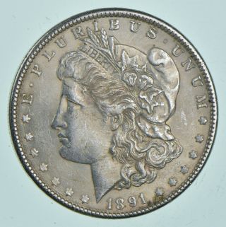 Au/unc - 1891 Morgan Silver Dollar $1.  00 196