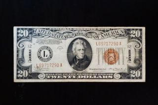 Us Paper Currency Hawaii 1934 $20 Note Xf