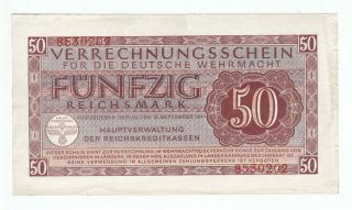 Germany Military Note 50 Reichsmark Berlin 1944