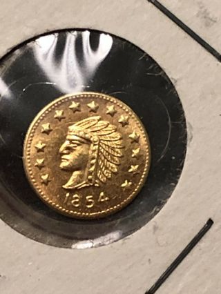 1854 Indian Head California Gold 1/2 Dollar Commemorative Token Coin