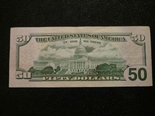 2013 $50 ✯ Star ✯ Note Low Serial Number From A Low Print Run MK 00075010 2