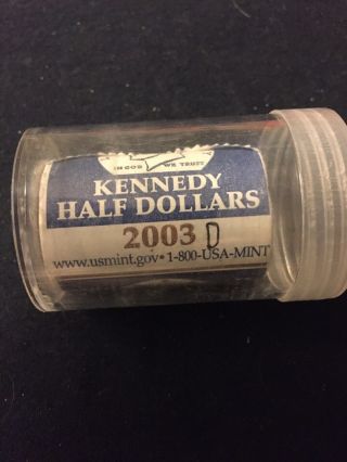 2003 D Kennedy Half Dollar Roll 20 Coins $10 Roll Us Uncirculated