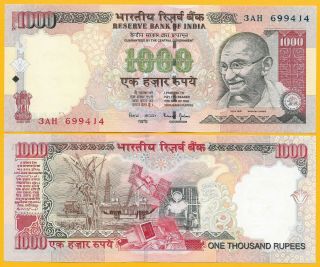 India 1000 Rupees P - 94b 2000 Letter A,  Sign.  Jalan Unc Banknote
