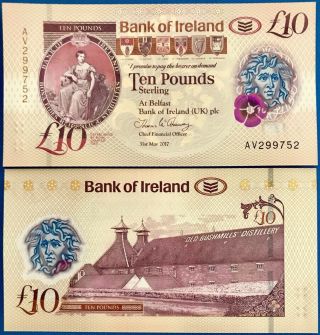 Northern Ireland 10 Pound Bank Of Ireland 2017 2019 P Polymer Unc