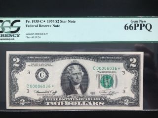 1976 Star Note $2 Dollar Bill (philadelphia) Low Number,  Pcgs Gem 66 Ppq