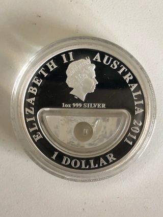 2011 1 Oz Silver Proof Treasures Of Australia Coin Pearls Real Pearl Imbedded